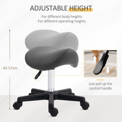 HOMCOM Saddle Stool in Grey