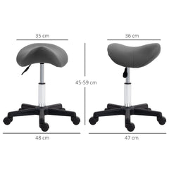 HOMCOM Saddle Stool in Grey