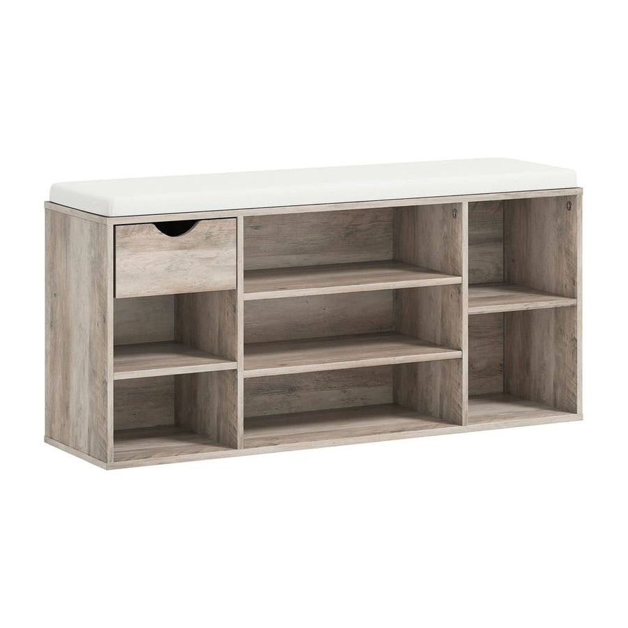 HOMCOM Shoe Storage Bench with Cushion in Grey