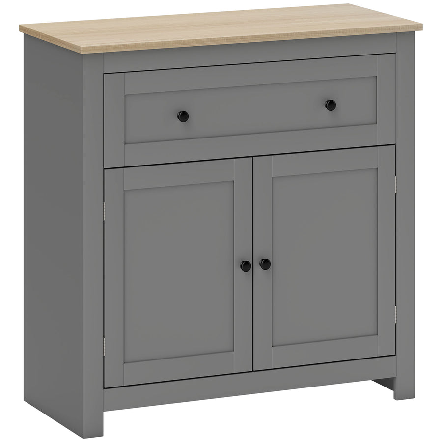 HOMCOM Sideboard Storage Cabinet, Morden Kitchen Cupboard with Adjustable Shelf, Drawer and Double Doors, Sideboard for