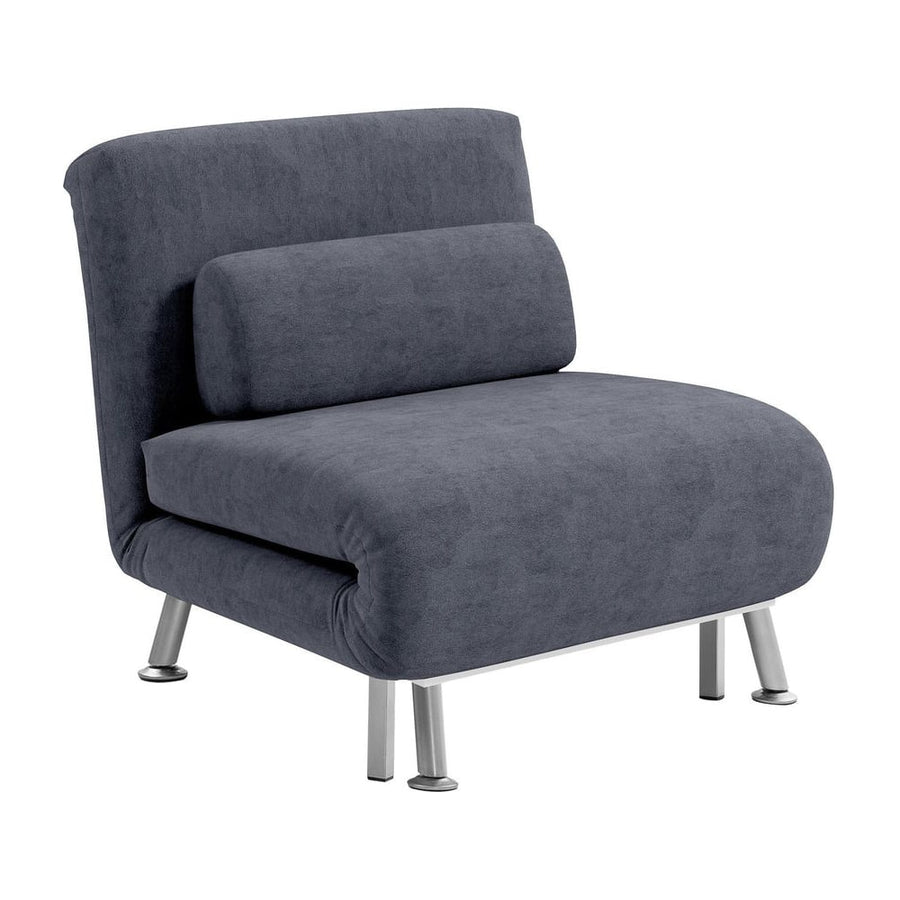 HOMCOM Single Velvet-Feel Sleeper Chair - Charcoal Grey
