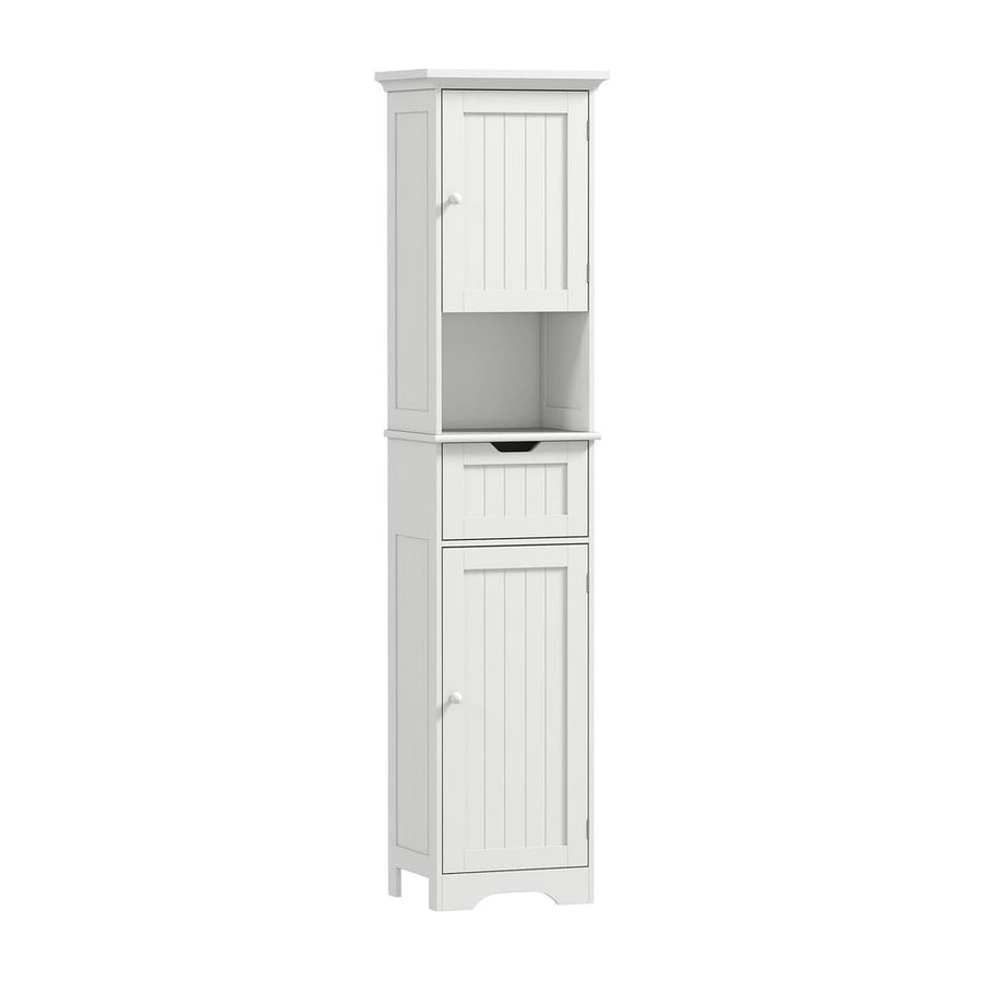 HOMCOM Slim Bathroom Storage Cabinet, with Sensor Lights - White