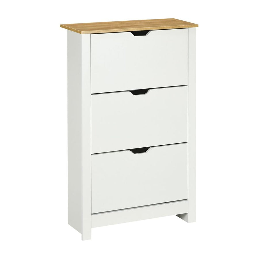 HOMCOM Slim Shoe Cabinet in White