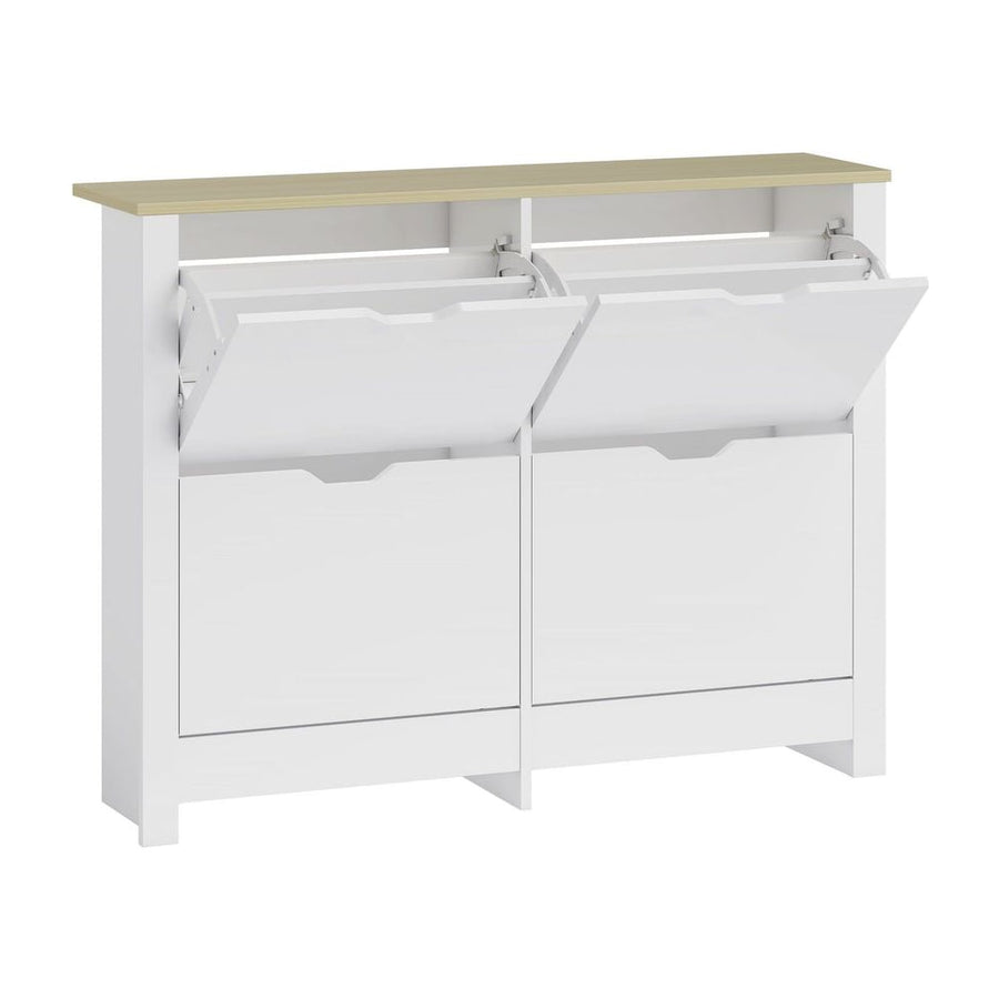 HOMCOM Slim Shoe Cabinet in High Gloss