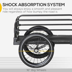 HOMCOM Steel Bike Trailer with Triple Safety in Black