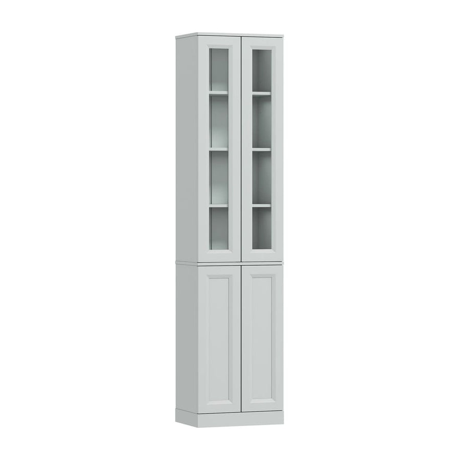 HOMCOM Tall Bathroom Storage Cabinet, 6-Tier Slim Bathroom Cabinet with Adjustable Shelf, 4 Soft-Close Doors, Dusty Blue