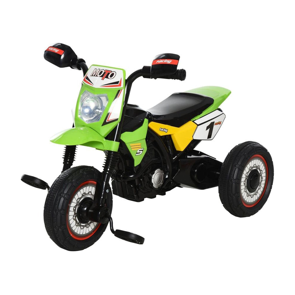 HOMCOM Toddler Pedal Motorcycle Kids Ride On Tricycle Early Learning w/ Music Lights Handlebar Stickers Exercise Boys Girls