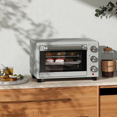 HOMCOM 21L Mini Countertop Oven, 100°C-230°C Adjustable Temp - Silver Tone
