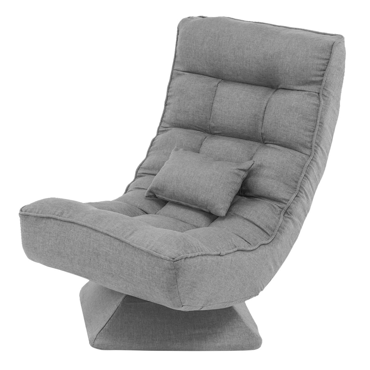 4-Position Adjustable Floor Chair with Swivel Base-Grey