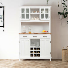 Kitchen Cupboard with Adjustable Shelves and Drawers-White