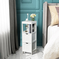 Bathroom Storage Cabinet with 2 Removable Drawers and Open Shelf-White