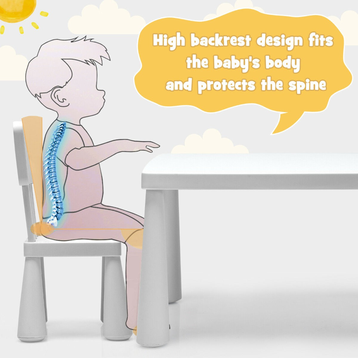 Children's Multi Activity Table and Chair Set-White