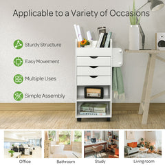Craft Storage Cart with Mobile Drawers Shelves for Living Room