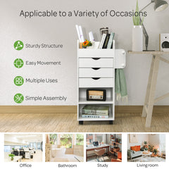 Craft Storage Cart with Mobile Drawers Shelves for Living Room