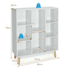 8-Cube Storage Organizer with 2 Anti-Tipping Mechanisms-White