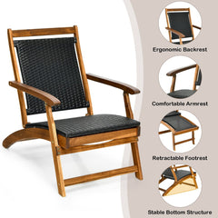 The outdoor chaise lounge with circular insets highlighting the backrest armrest and footrest