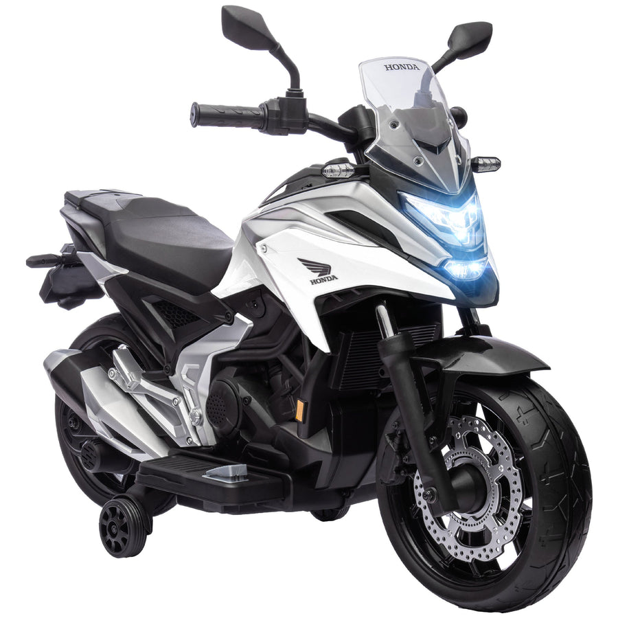 AIYAPLAY 12V Honda Licensed Kids Electric Motorbike w/ Music in White