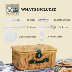 Outsunny Two-Person Picnic Set, with Wicker Basket - product image 4