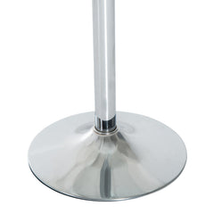 HOMCOM Round Dining Table, Modern Dining Room Table with Tempered Glass Top, Steel Base, Space Saving Small Bar Table