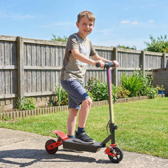 AIYAPLAY Foldable Kids Electric Scooter with LCD Display, Dual Shock Absorption, Up to 15 KM/H, Max Range 6 KM for Age 6-14, Red