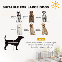 PawHut 12-Panel Solid Dog Playpen with Doors, for Large Dogs, 100cm Tall, Black