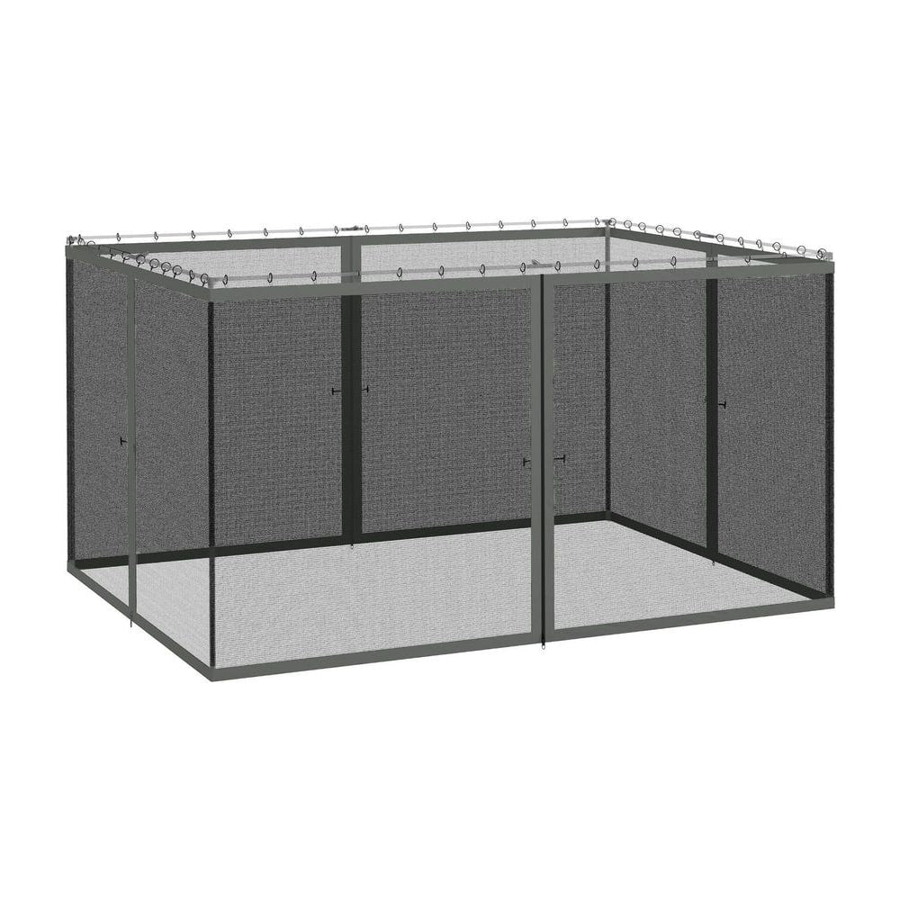 Outsunny 352 x 207cm Universal Replacement Mesh Sidewall Netting for Patio Gazebos and Canopy Tents, (Sidewall Only) Dark