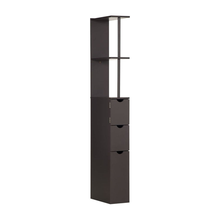 HOMCOM Tall Bathroom Cabinet, Freestanding Bathroom Storage Cabinet with 2-Tier Shelf and Drawers, Narrow Cupboard Storage