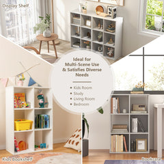 6-Cube Bookshelf Bookcase with 2 Anti-Tipping Kits for Living Room-White