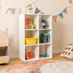 6-Cube Bookshelf Bookcase with 2 Anti-Tipping Kits for Living Room-White