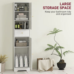 HOMCOM Tall Bathroom Cabinet with Arched Doors - White