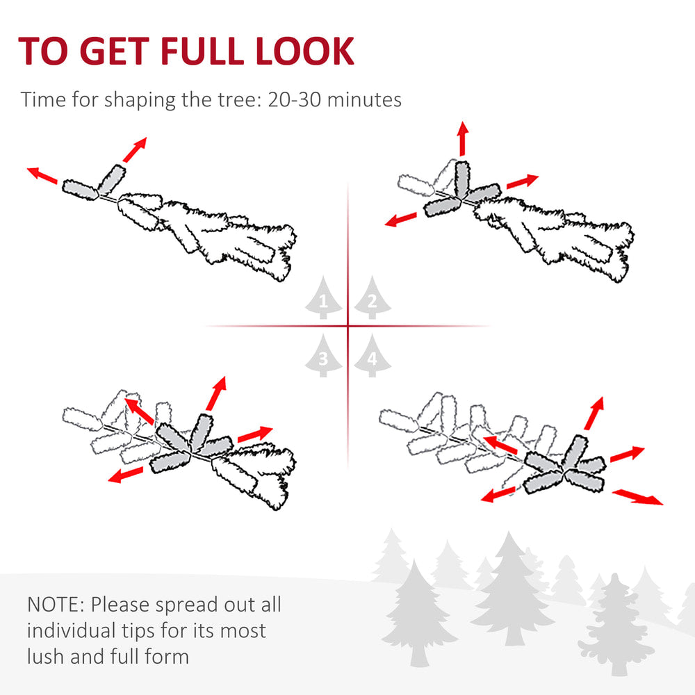 diagram showing how to shape the artificial Christmas tree branches