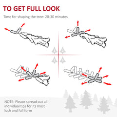 diagram showing how to shape the artificial Christmas tree branches
