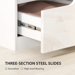 HOMCOM Chest of Drawers and Bedside Table, Modern, High Gloss