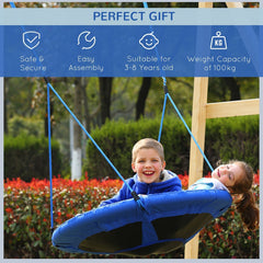 HOMCOM Kid Nest Swing Seat Saucer Tree in Blue
