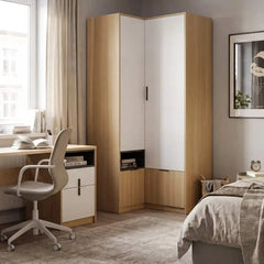 Kanu KN-01 Corner Wardrobe 102cm in White, image 8