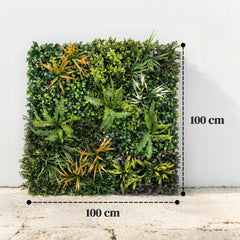 Outsunny Grass Wall Panels, 100 x 100 cm Artificial Grass Wall Decor with Tie Connectors, Greenery Backdrop Panels, Green