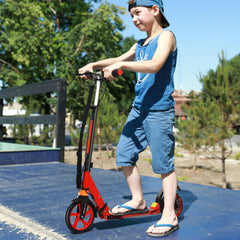 Kick Scooter with Adjustable Handlebar and Anti-Shocking Suspension-Red