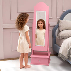 Kids Jewelry Cabinet Children Jewelry Organizer with Lights-Pink