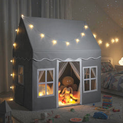 Kids Play Tent with Star Lights and Non-slip Mat-Grey