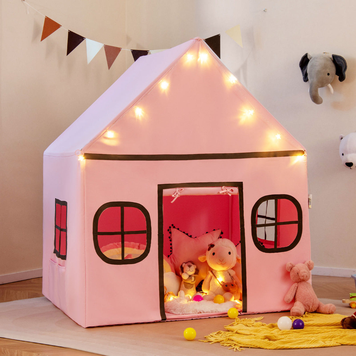 Kids Play Tent Large Playhouse Indoor Play Tent-Pink