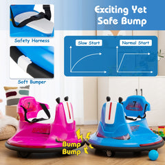12V Kids Ride On Electric Bumper Car with Dual Joysticks and Remote Control-Blue