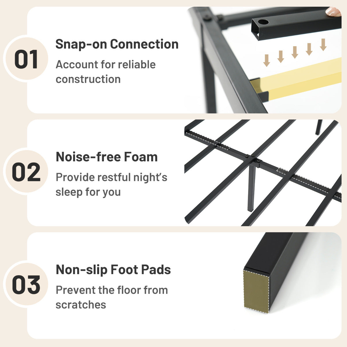 King Size Metal Bed Frame for Easy Assembly