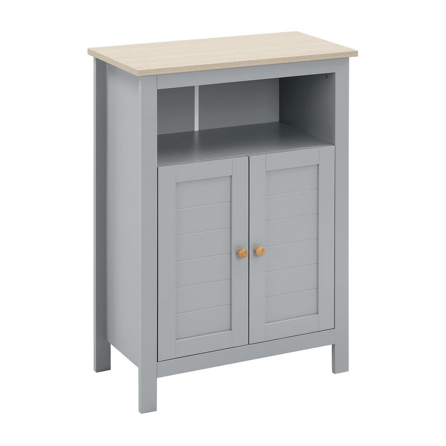 kleankin Bathroom Floor Cabinet, Free Standing Cupboard with Double Doors and Adjustable Shelf for Kitchen, Hallway, Living