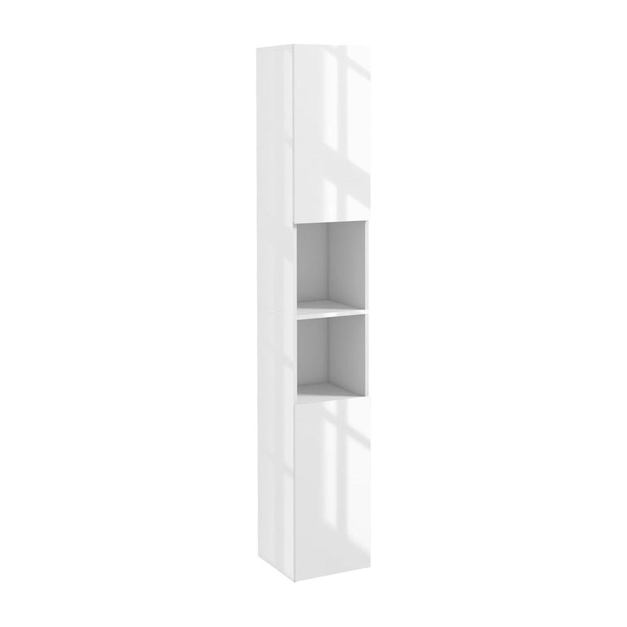 kleankin Freestanding Bathroom Cabinet, High Gloss Storage Cabinet with Doors and Adjustable Shelves, 30 x 30 x 181.5 cm