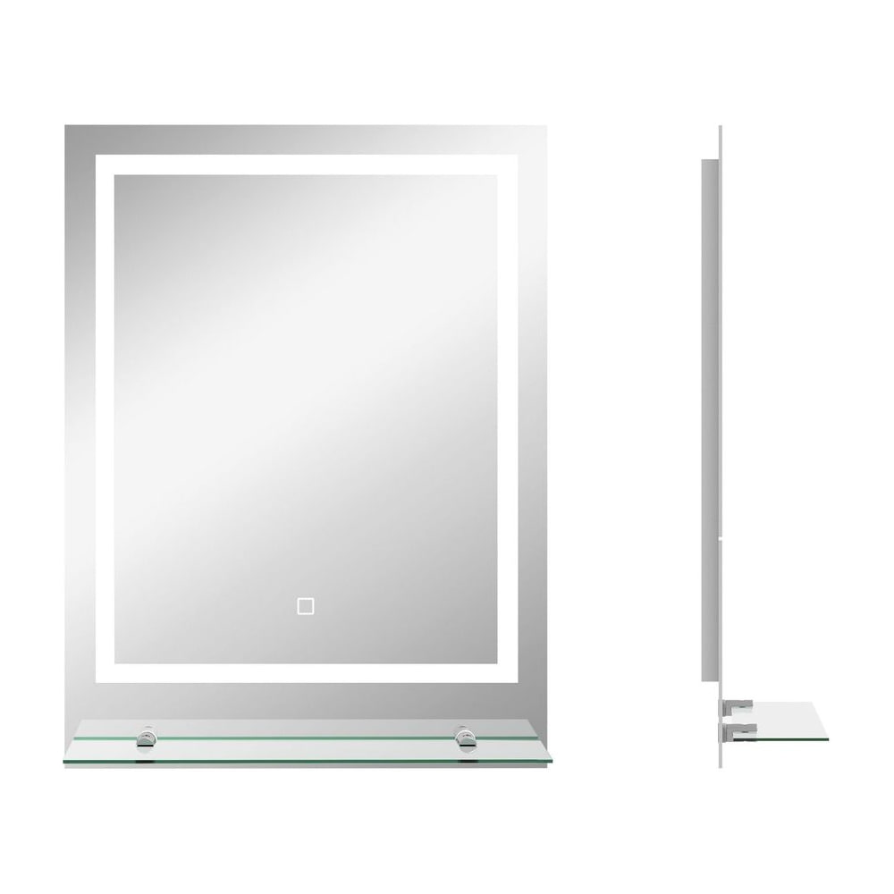 kleankin Large Vanity Mirror with Lights and Shelf, Illuminated bathroom Mirror with 3 Colour Brightness, Smart Touch