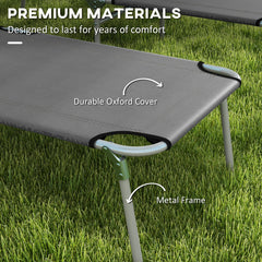 Outsunny Folding Sun Lounger Set of 2 with Canopy, Reclining Sunbed with 4-Position Adjustable Backrest, 600D Oxford Cloth, Portable Garden Lounger Recliner Chair for Beach, Camping, Patio, Grey