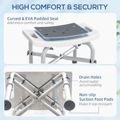 HOMCOM 44-51.5cm Aluminium Frame Shower/Bath Stool - Grey