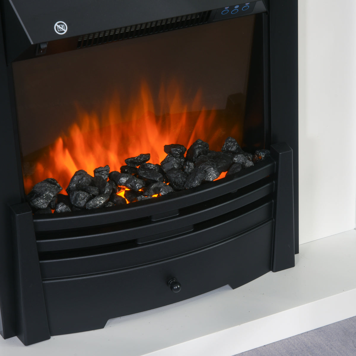 HOMCOM 40" Electric Firplace Suites & Mantelpiece in White, image 8