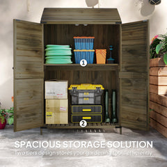 Outsunny 103.5 x 59 cm Wooden Garden Shed - Brown