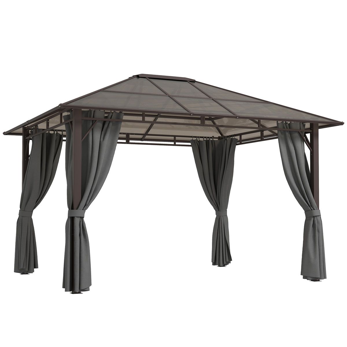 Outsunny Hardtop Gazebo Canopy in Dark Grey